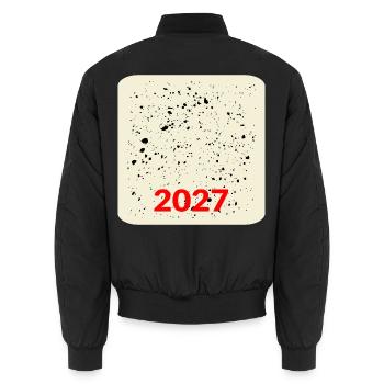 Jahr 2027 - Unisex Bomberjacke - Schwarz - Hinten - AI Model Male 185 light (185cm)