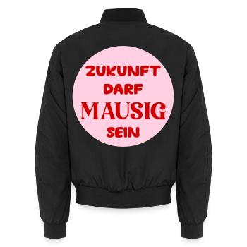 Mausige Zukunft - Unisex Bomberjacke - Schwarz - Hinten - AI Model Male 185 light (185cm)