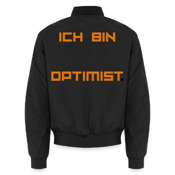 ICH_BIN_OPTIMIST-_ Part 1 - Unisex Bomberjacke - Schwarz - Hinten - AI Model Male 185 light (185cm)