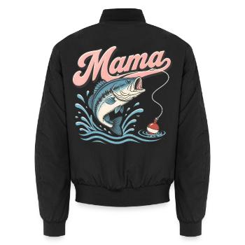  Proud Fishing Mama First Birthday Family humor - Unisex Bomberjacke - Schwarz - Hinten - AI Model Male 185 light (185cm)