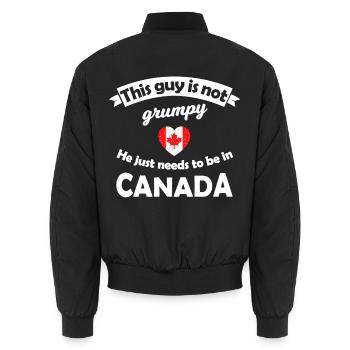 Grumpy Guy Canada Heart Tee - Unisex Bomberjacke - Schwarz - Hinten - AI Model Male 185 light (185cm)