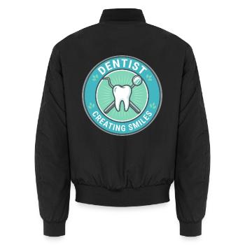 Zahnarzt erstellt Smiles Zahnmedizinische Werkzeuge Badge-Geschenk - Unisex Bomberjacke - Schwarz - Hinten - AI Model Male 185 light (185cm)