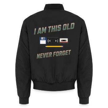 I'm This Old Never Forget Retro Design - Unisex Bomberjacke - Schwarz - Hinten - AI Model Male 185 light (185cm)