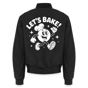 Let’s Bake! Fröhlicher Backkuchenheld - Unisex Bomberjacke - Schwarz - Hinten - AI Model Male 185 light (185cm)