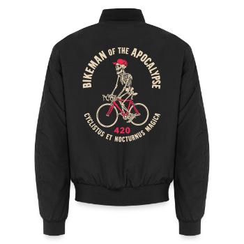 Bikeman of the Apocalypse - Unisex Bomberjacke - Schwarz - Hinten - AI Model Male 185 light (185cm)