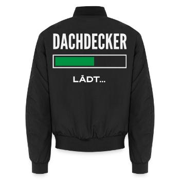 Dachdecker Spruch Lustig Handwerker Geschenk - Unisex Bomberjacke - Schwarz - Hinten - AI Model Male 185 light (185cm)