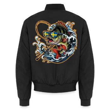 Schweden Angeln - Unisex Bomberjacke - Schwarz - Hinten - AI Model Male 185 light (185cm)