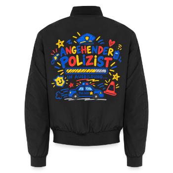 Angehender Polizist Polizei Ausbildung Geschenk - Unisex Bomberjacke - Schwarz - Hinten - AI Model Male 185 light (185cm)