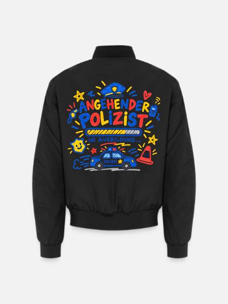 Angehender Polizist Polizei Ausbildung Geschenk - Unisex Bomberjacke - Schwarz