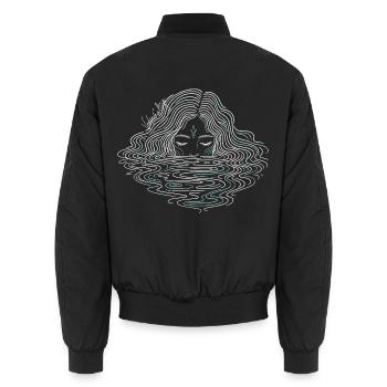 Finnisches Wassergeist-T-Shirt | Finnische Folklore - Unisex Bomberjacke - Schwarz - Hinten - AI Model Male 185 light (185cm)