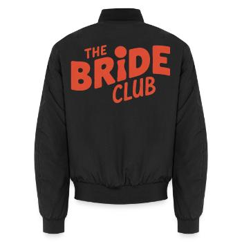 The Brides' Club Hochzeits-Junggesellinnenabschiedsmädchen - Unisex Bomberjacke - Schwarz - Hinten - AI Model Male 185 light (185cm)