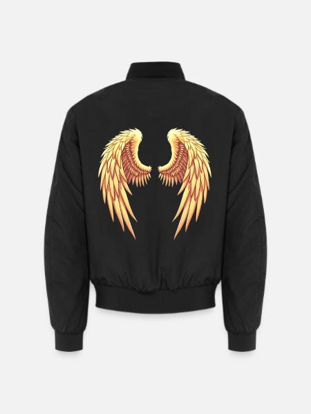 Goldene Engelsflügel - Unisex Bomberjacke - Schwarz
