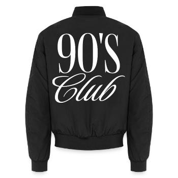 90s Club - Unisex Bomberjacke - Schwarz - Hinten - AI Model Male 185 light (185cm)