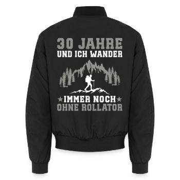 30 Jahre alt Geburtstag Berge wander 30 wandern - Unisex Bomberjacke - Schwarz - Hinten - AI Model Male 185 light (185cm)