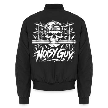 Noisy Guy Drummer Skull - Unisex Bomberjacke - Schwarz - Hinten - AI Model Male 185 light (185cm)