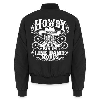 Howdy Bin im Line Dance Modus - Unisex Bomberjacke - Schwarz - Hinten - AI Model Male 185 light (185cm)