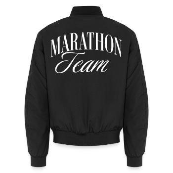 Marathon Team - Unisex Bomberjacke - Schwarz - Hinten - AI Model Male 185 light (185cm)