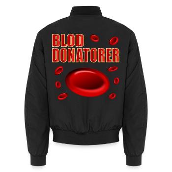 Blutspender Englisch - Unisex Bomberjacke - Schwarz - Hinten - AI Model Male 185 light (185cm)