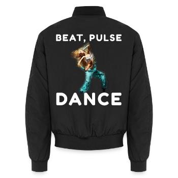 Beat Pulse Dance Silhouette - Unisex Bomberjacke - Schwarz - Hinten - AI Model Male 185 light (185cm)