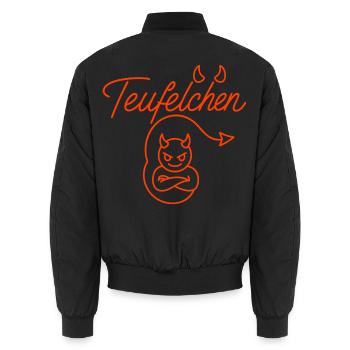 Teufel oder Engel Teufelchen - Unisex Bomberjacke - Schwarz - Hinten - AI Model Male 185 light (185cm)
