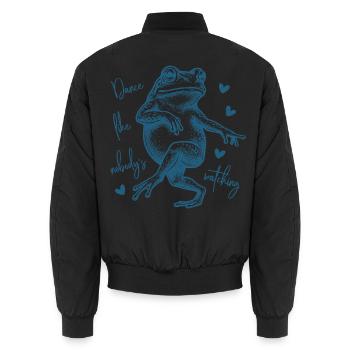 Dance like nobody's watching - Tanzender Frosch - Unisex Bomberjacke - Schwarz - Hinten - AI Model Male 185 light (185cm)
