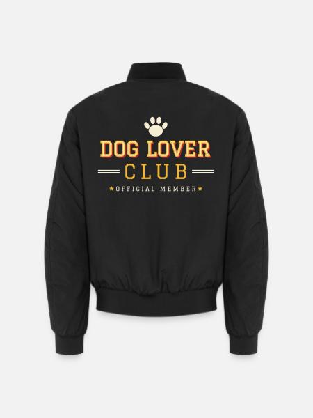 Dog Lover Club – Varsity College Style - Unisex Bomberjacke - Schwarz