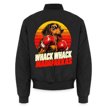 Whack Whack Boxer Dackel Retro Humor - Unisex Bomberjacke - Schwarz - Hinten - AI Model Male 185 light (185cm)
