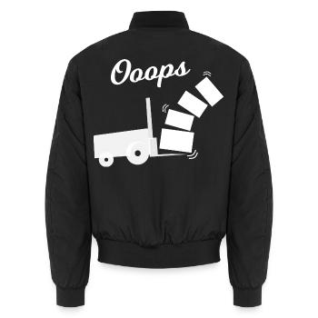 Oops Kippender Lastwagen Design - Unisex Bomberjacke - Schwarz - Hinten - AI Model Male 185 light (185cm)