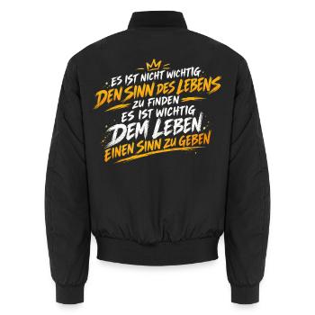 Sinn des Lebens Sinn Geben Zitat - Unisex Bomberjacke - Schwarz - Hinten - AI Model Male 185 light (185cm)