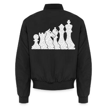 Schach Design Mit Schachfiguren Für Schachspieler - Unisex Bomberjacke - Schwarz - Hinten - AI Model Male 185 light (185cm)
