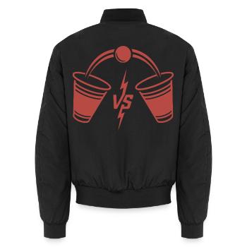 Beer Pong Duell - Unisex Bomberjacke - Schwarz - Hinten - AI Model Male 185 light (185cm)