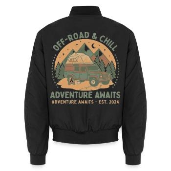 Offroad & Chill Abenteuer SUV - Unisex Bomberjacke - Schwarz - Hinten - AI Model Male 185 light (185cm)
