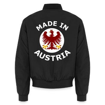 Österreich Adler Emblem - Unisex Bomberjacke - Schwarz - Hinten - AI Model Male 185 light (185cm)
