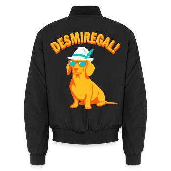 Desmiregal Spruch - Lustiger Dackel Hund Humor - Unisex Bomberjacke - Schwarz - Hinten - AI Model Male 185 light (185cm)