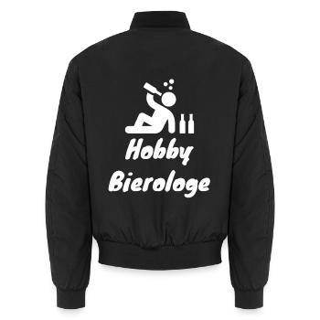Hobby Bierolage – Bierliebhaber Humor - Unisex Bomberjacke - Schwarz - Hinten - AI Model Male 185 light (185cm)