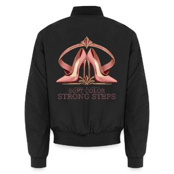 Selbstvertrauen in pinken Absätzen - Unisex Bomberjacke - Schwarz - Hinten - AI Model Male 185 light (185cm)