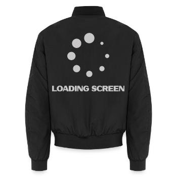 LOADING SCREEN - Unisex Bomberjacke - Schwarz - Hinten - AI Model Male 185 light (185cm)