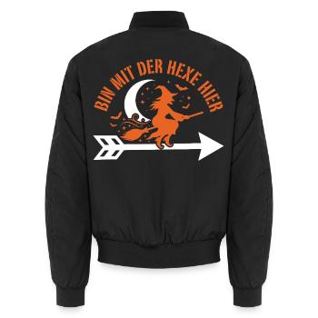 Halloween | Trick or Treat | Bin Mit Der Hexe Hier - Unisex Bomberjacke - Schwarz - Hinten - AI Model Male 185 light (185cm)