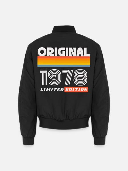1978 Original Geburtstag Retro Vintage 70er Spruch - Unisex Bomberjacke - Schwarz