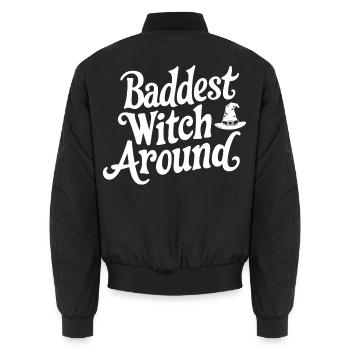 Baddest Witch Around - Unisex Bomberjacke - Schwarz - Hinten - AI Model Male 185 light (185cm)