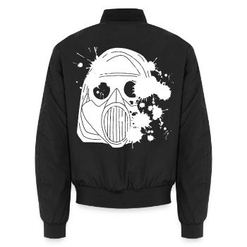 Verunreinigung (weiß) - Unisex Bomberjacke - Schwarz - Hinten - AI Model Male 185 light (185cm)