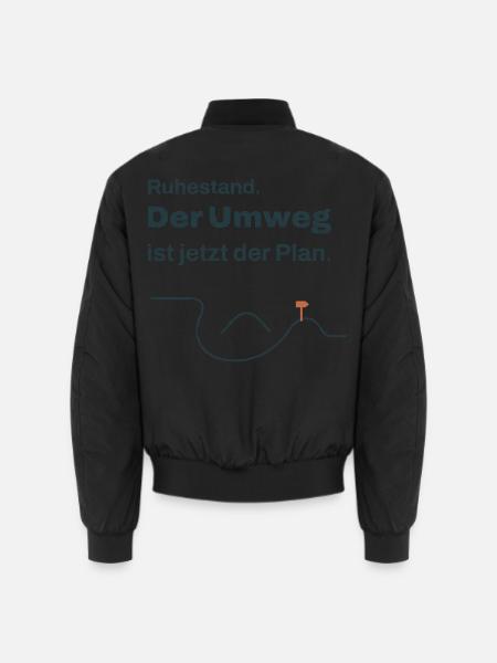 Ruhestand – Der Umweg ist jetzt der Plan - Unisex Bomberjacke - Schwarz