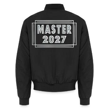 Masterstudiengang Abschluss Master 2027 - Unisex Bomberjacke - Schwarz - Hinten - AI Model Male 185 light (185cm)