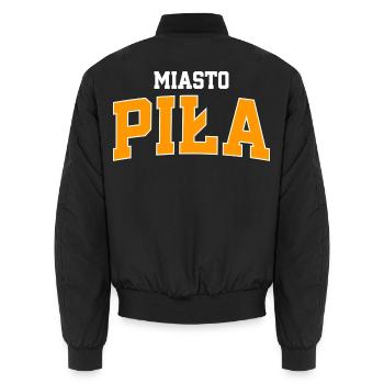 Sportlogo der Stadt Piła - Unisex Bomberjacke - Schwarz - Hinten - AI Model Male 185 light (185cm)