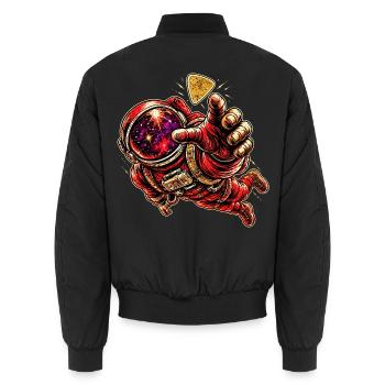 KOSMISCHER ROCKER | Wähle jenseits der Sterne - Unisex Bomberjacke - Schwarz - Hinten - AI Model Male 185 light (185cm)
