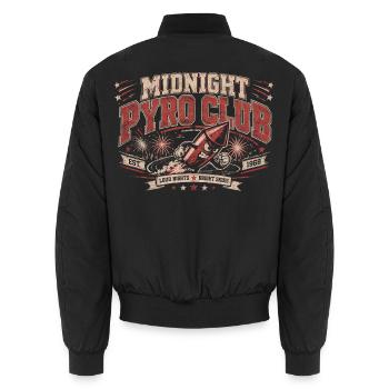 Midnight Pyro Club - Unisex Bomberjacke - Schwarz - Hinten - AI Model Male 185 light (185cm)