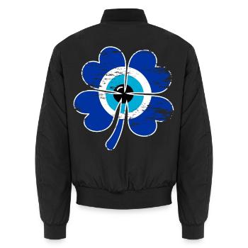 Nazar Vierblättriges Kleeblatt - Unisex Bomberjacke - Schwarz - Hinten - AI Model Male 185 light (185cm)