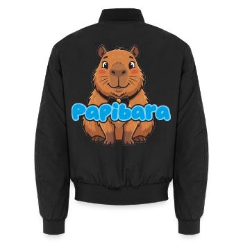 Papibara Capybara - Unisex Bomberjacke - Schwarz - Hinten - AI Model Male 185 light (185cm)