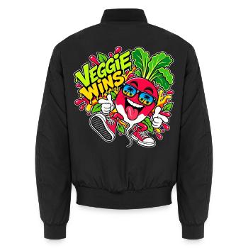 Cooles Radieschen - Unisex Bomberjacke - Schwarz - Hinten - AI Model Male 185 light (185cm)