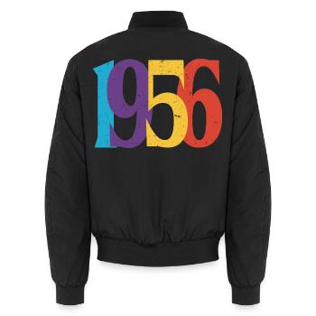 1956 Geburtstag Geboren 1956 Vintage-Retro-Geschenk - Unisex Bomberjacke - Schwarz - Hinten - AI Model Male 185 light (185cm)